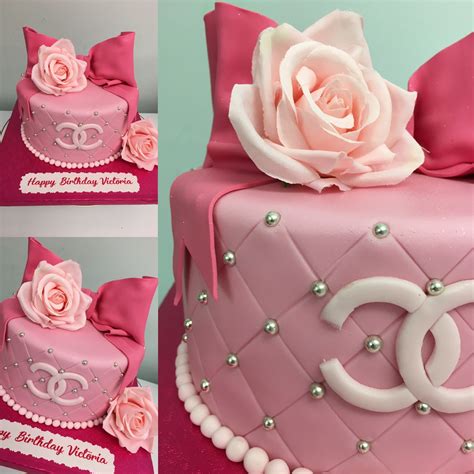 pink and gold chanel cake|Chanel birthday cake.